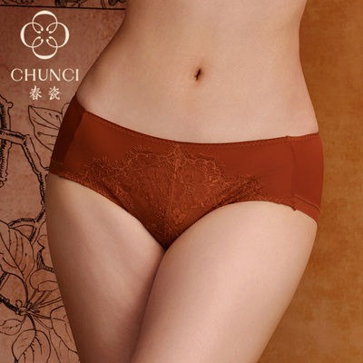 春瓷珊瑚蕾丝三角裤绵裆透气抗菌