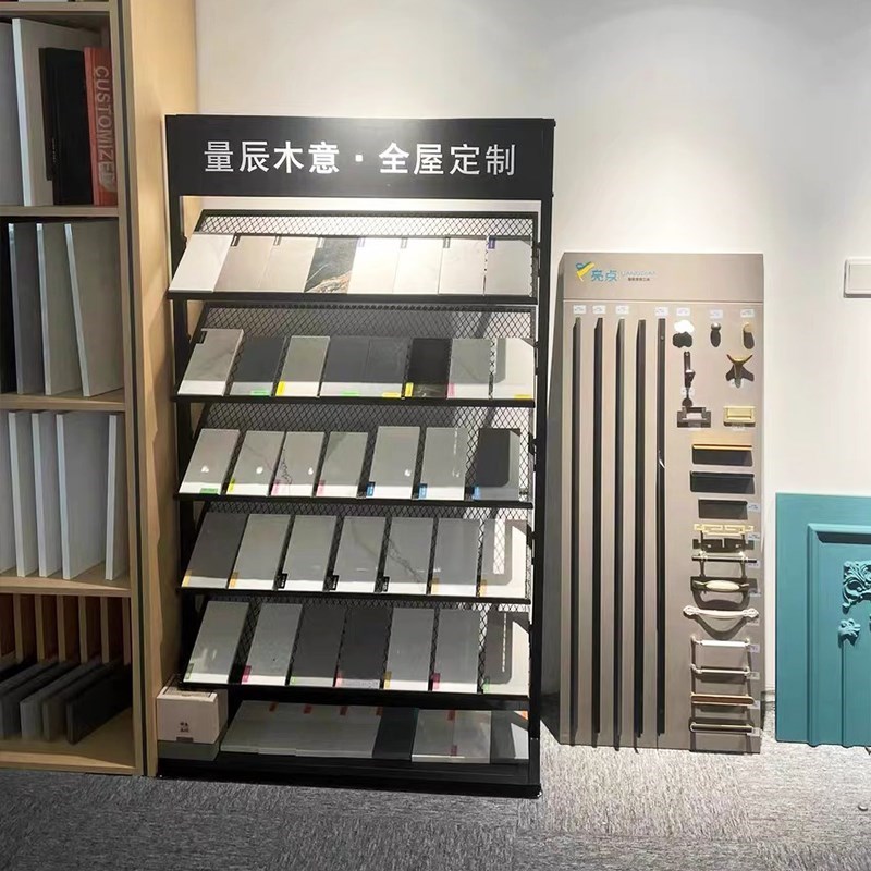 大理石瓷砖样g品展示架摆放橱柜立式架石英地砖铝扣板石材落地展