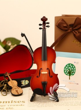 迷你乐器可刻字微缩小提琴模型摆件送男女朋友老师毕业生日礼物