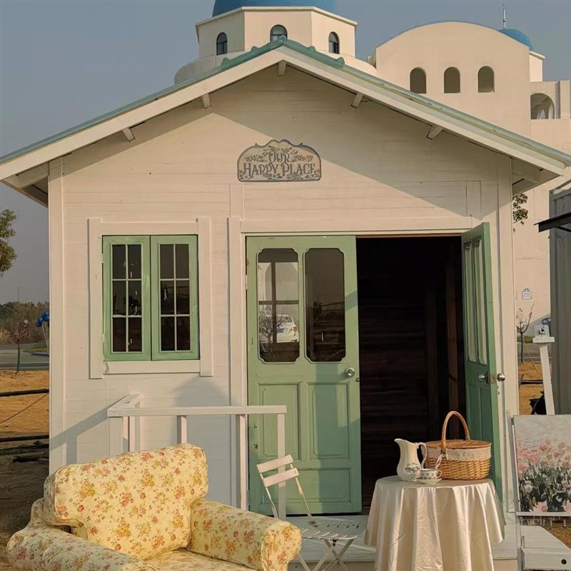 木屋防腐木组装简易小房子民宿花园户外售货亭农家乐别墅移动庭院