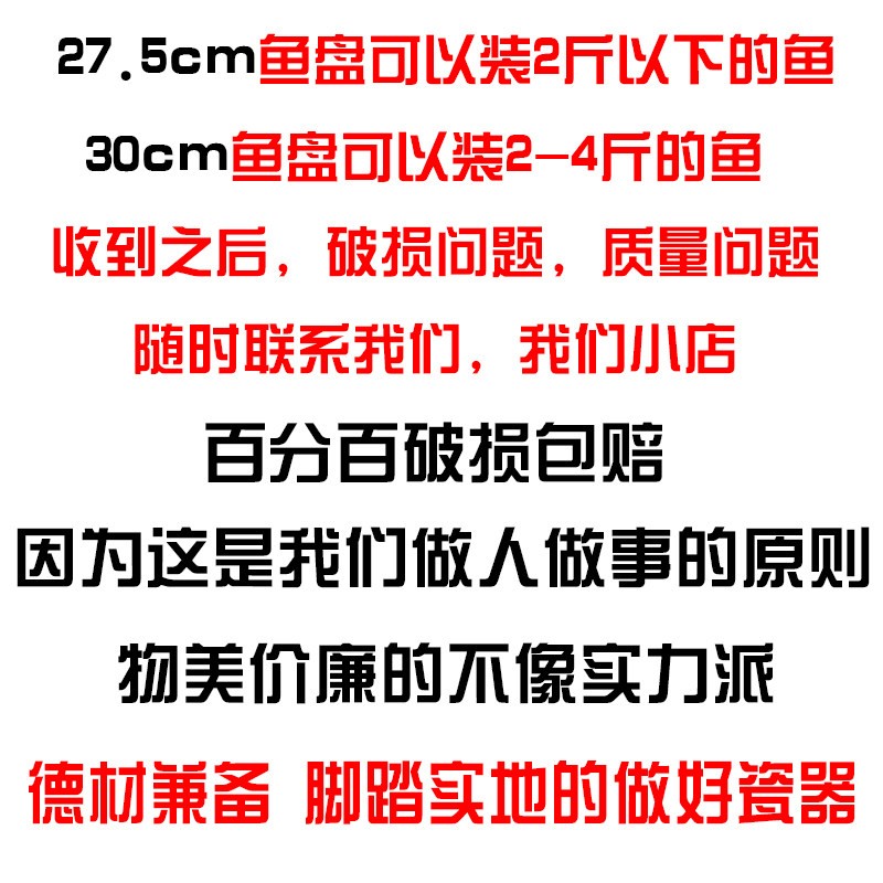 2只装陶瓷特价家用超大号长方形鱼盘 蒸烤菜鱼盘子微波炉餐具