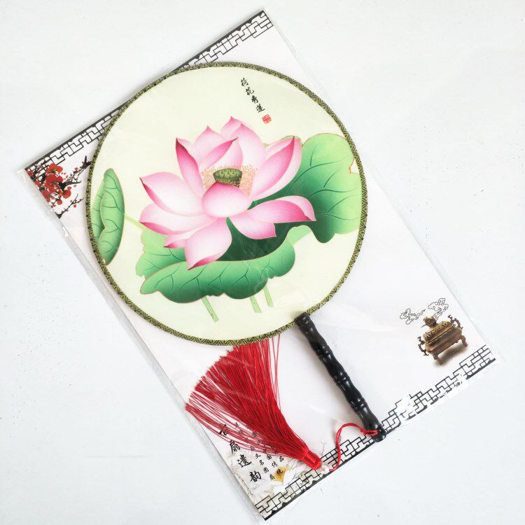 古风团扇荷花莲花圆扇子中国风古扇子