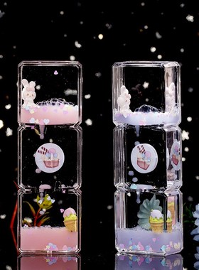 可爱油漏流沙摆件桌面摆件玩具礼物滴油液体沙漏计时器儿童计时器