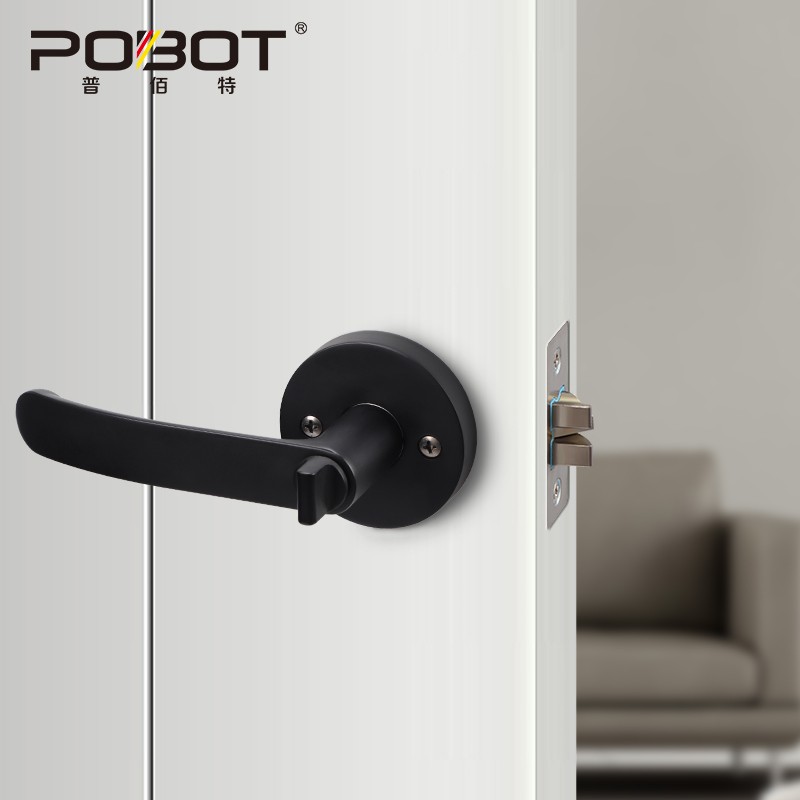 卧室门锁家用通用型室内单舌房间门三杆式执手锁酒店卫生间把手锁