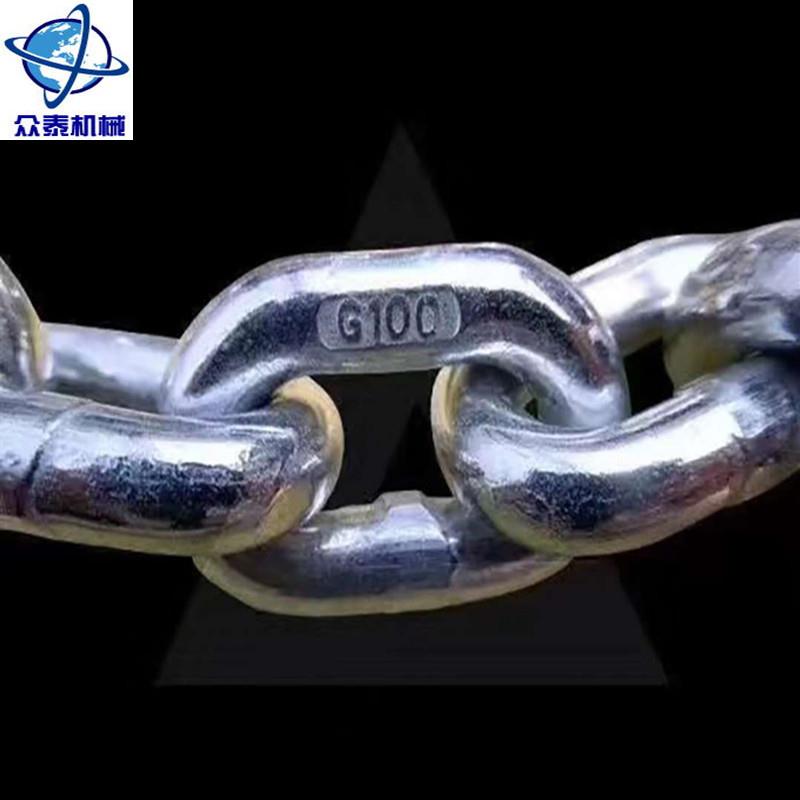 矿用链条26*92锰钢链条应用领域广泛G80高强度银色耐用锰钢链条