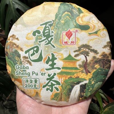 嘎巴茶普洱生茶200克饼茶叶GABA Black Tea野生古树春茶清香回甘