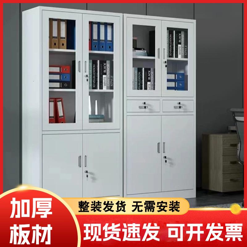 办公室铁皮储物柜财务资料档案收纳柜带锁凭证矮柜钢制文件存放柜
