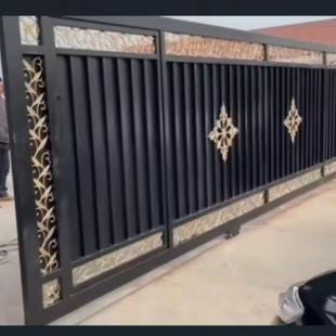 铁艺大门庭院门欧式家用电动别墅门农村院子围墙对开门户外大铁门