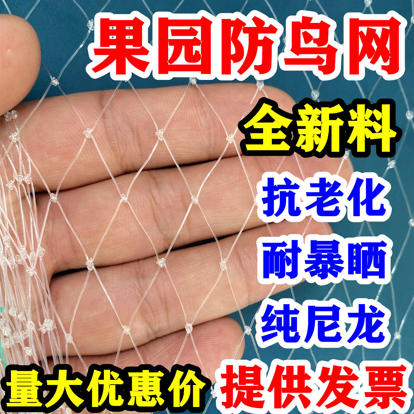 尼龙防鸟网大棚果树樱桃葡萄梨树蓝莓果园防鸟用网养殖场鱼塘天网