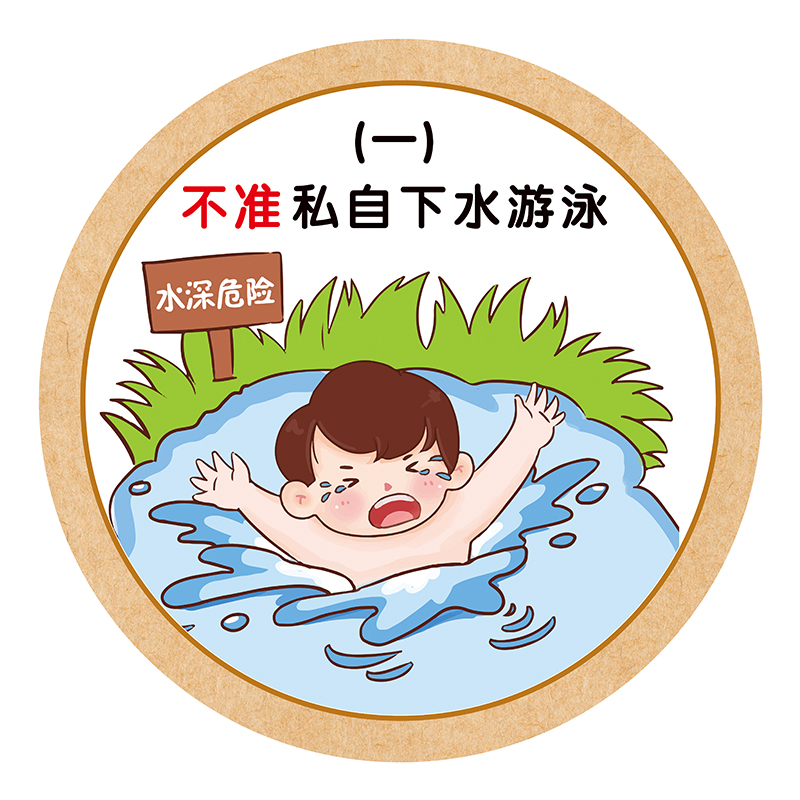 幼儿园防溺水六不准主题环创墙贴挂E图 夏天夏日安全标志宣传海报