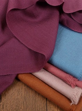 中厚加大b加长240CM秋冬季保暖酒红色女薄纯羊毛围巾披肩两用黑色