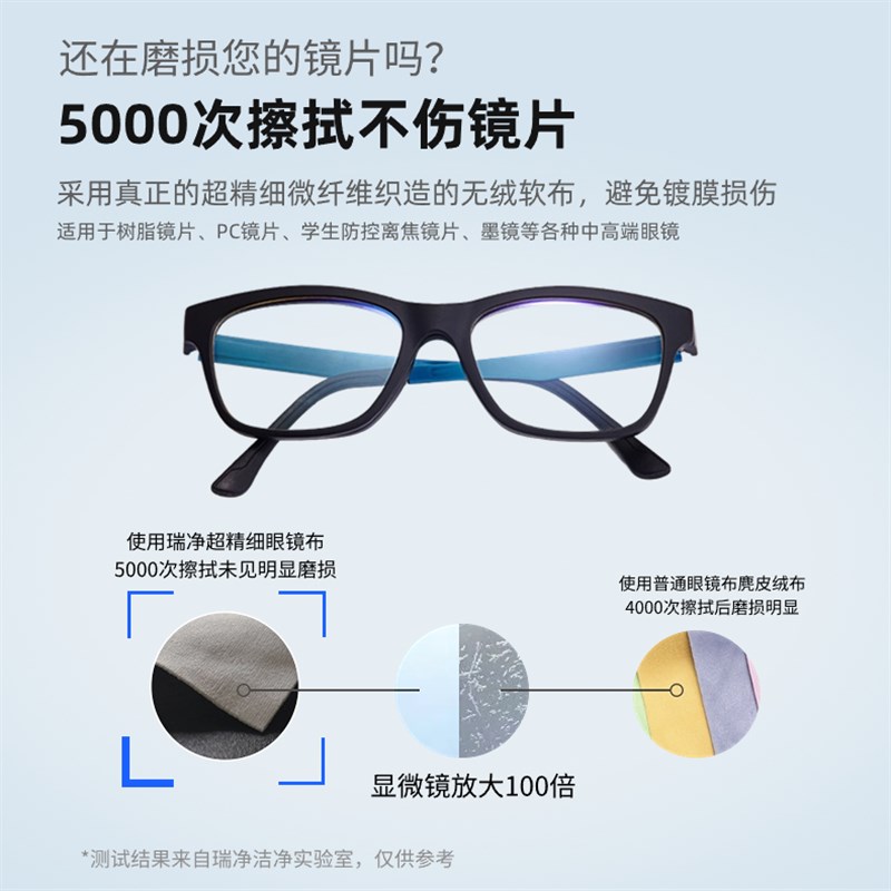 超细纤维级眼镜布柔软不伤镜片无尘不掉毛眼V睛清洁剂擦拭布