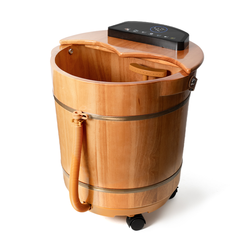 全自动电动按摩木桶恒温r加热过小腿家用智能语音熏蒸足浴盆泡脚