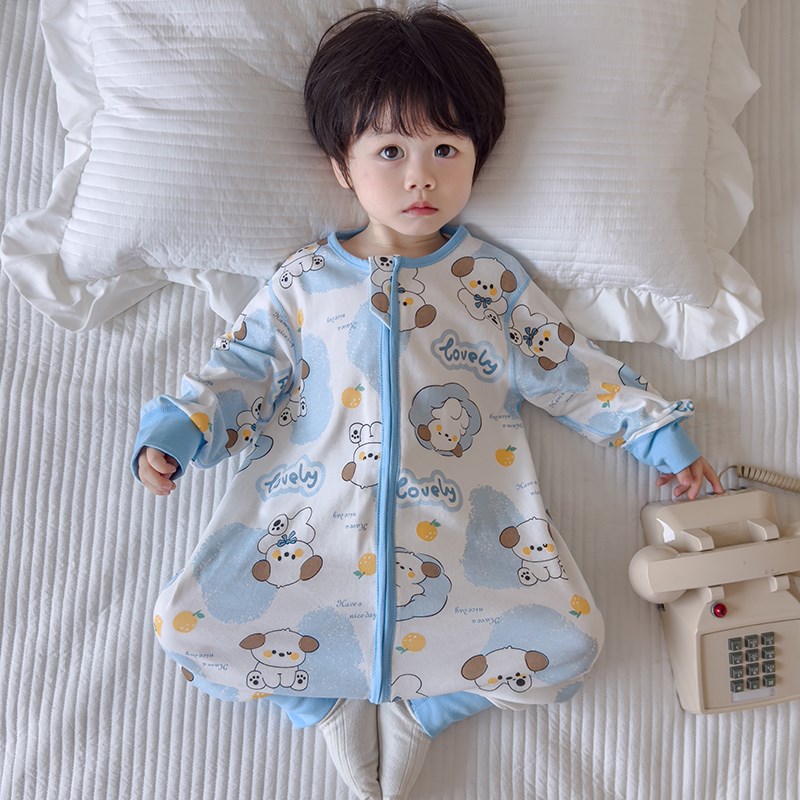 儿童连体睡衣春秋款n男童防着凉1一3岁半宝宝秋冬女童连身睡袋