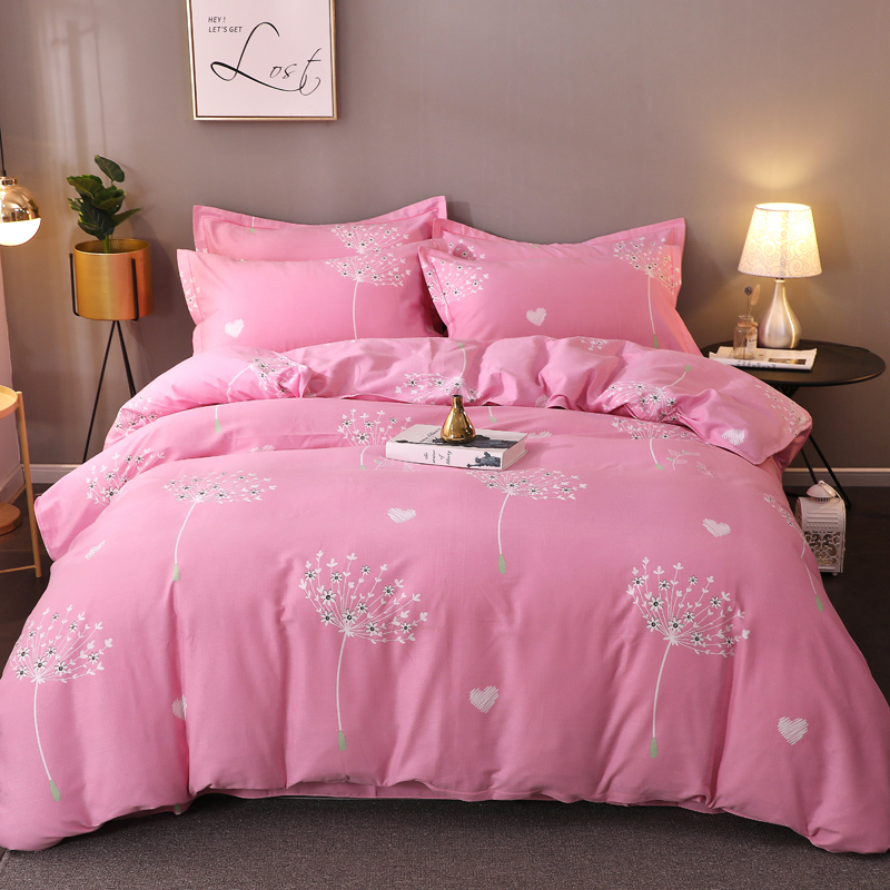 纯棉加厚磨毛全棉h四件套180X220 220x240双人2米床被套三件套秋