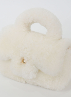 【苏苏nana精选】羊毛白色手提包NJ18-TMPB