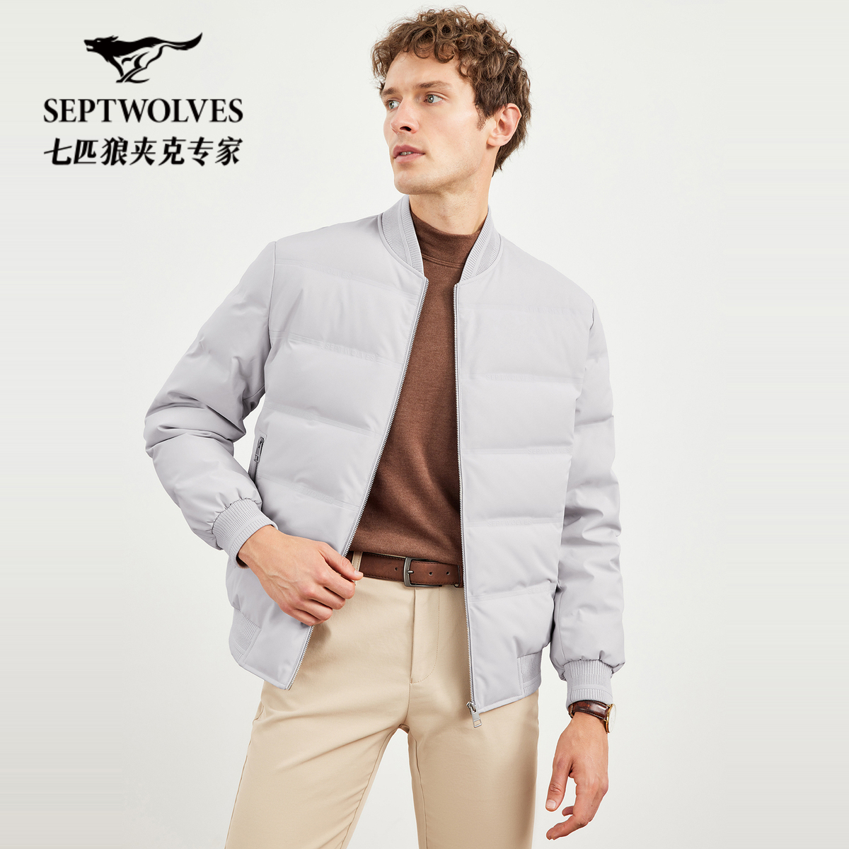 七匹狼连帽中长装厚羽绒服男2025冬季新款保暖休闲时尚男士外套