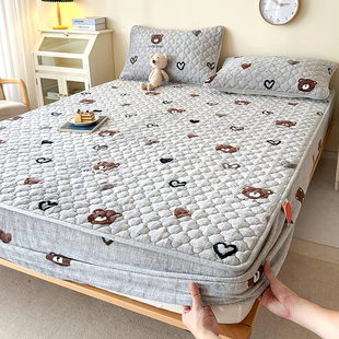 可定制牛奶绒床笠冬季加绒夹棉加厚席梦思床垫保护套保暖防滑罩