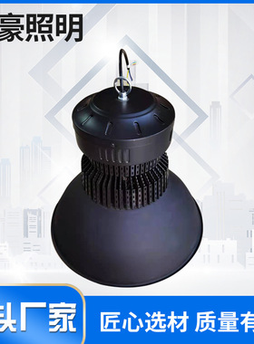 超亮黑色围边双层LED工矿灯厂房仓库车间大功率200W250W工业照明