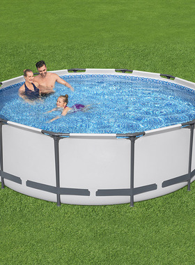 Bestway 56418 加厚帆布养殖鱼池可折叠支架夹网水池蓄水池游泳池