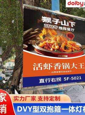 DVY型双抱箍一体灯杆旗加厚方管整幅广告厂家直销户外不锈钢旗杆