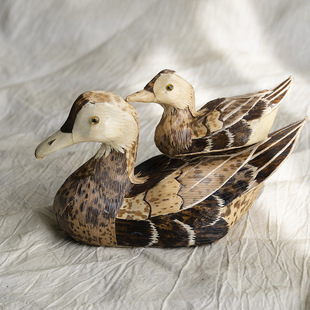 BJ231邱师傅竹木笋壳鸭桌面摆件竹雕家居摆件礼品手工