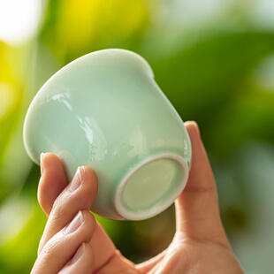 茶杯青瓷陶瓷杯厂家直销家用大号茶杯60ml功夫茶具德化陶瓷茶具