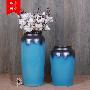 欧式乡村风格园林陶罐景观绿化种植花瓶 水培植物花插 花器2件套