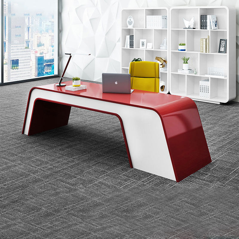 红设计款老板桌时尚1.6m米办公桌总裁桌主管桌经理桌大班台桌