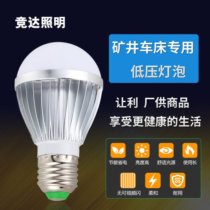 12V24V36VLED灯泡低压36V球泡灯矿山岩洞井道防雾防潮三防