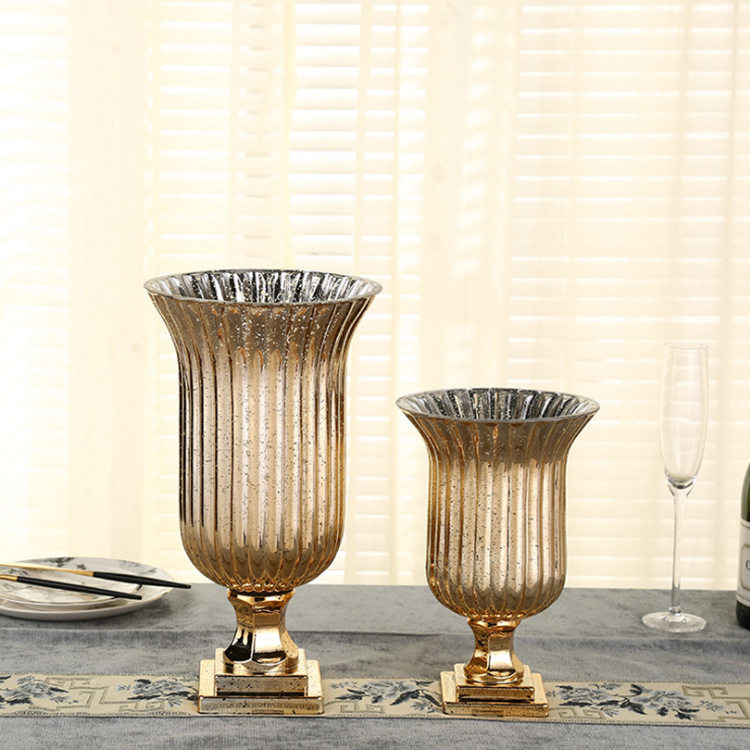 批发古典玻璃高脚花瓶 创意电镀金色水培花器 家居装饰摆件,模玩/动漫/周边/娃圈三坑/桌游,文化/体育周边,淘宝优惠券,粉丝福利购,淘宝优惠卷