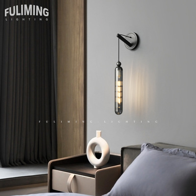 玻璃壁灯简约现代卧室床头灯酒店客房客厅墙面装饰灯走廊灯85063