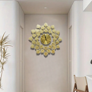 铁艺挂钟带钟摆英钟家用客厅时钟卧室钟表静音创意挂表挂墙挂钟