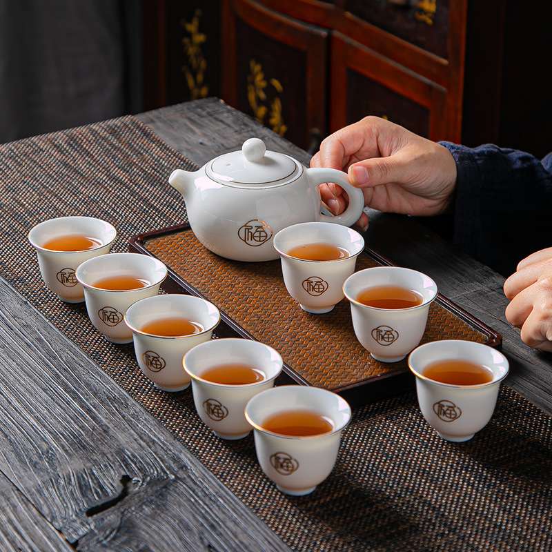 茶具套装小套家用北欧客厅办公室简约新现代中式风格一壶六杯整套