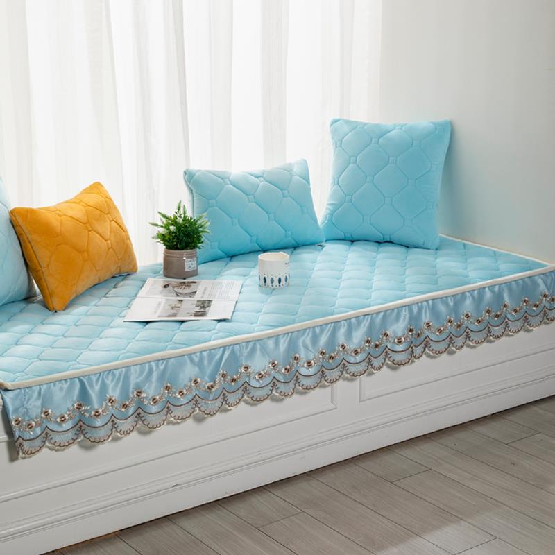 加厚飘窗垫窗台垫榻榻水晶绒米坐垫卧室阳台垫防滑四季通用飘窗毯