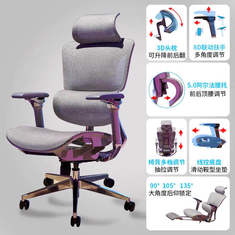 v1办公椅久坐护腰电脑椅家用人体工学椅老板椅升降游戏椅学习椅子