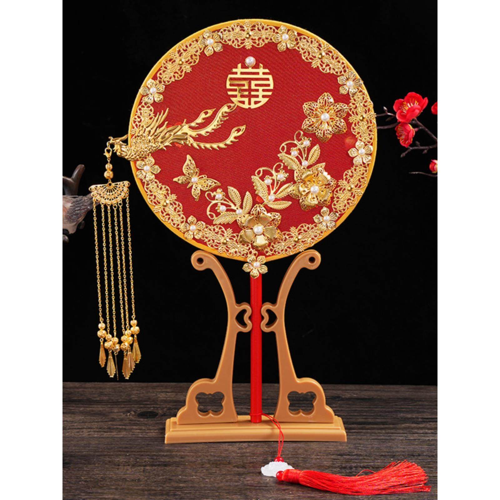 古风团扇中式婚礼扇子新娘结婚礼秀禾服喜扇出嫁却扇成品扇手持扇