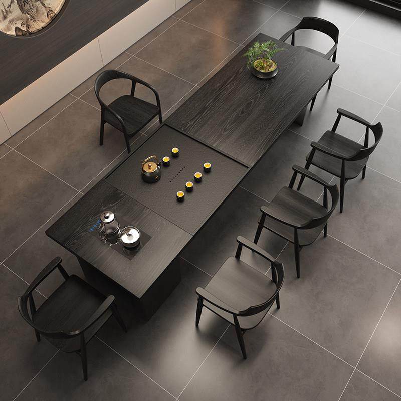 实木大板桌高级现代简约感茶桌椅组合烧水壶一体家用客厅阳台泡茶,住宅家具,茶几,淘宝优惠券,粉丝福利购,淘宝优惠卷