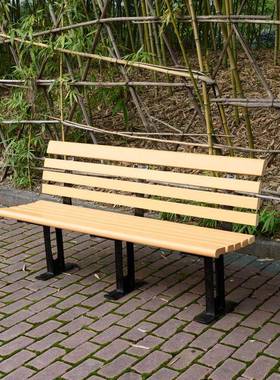 17017铸铁脚塑木厂家直销户外公园长椅广场休闲长椅凳子