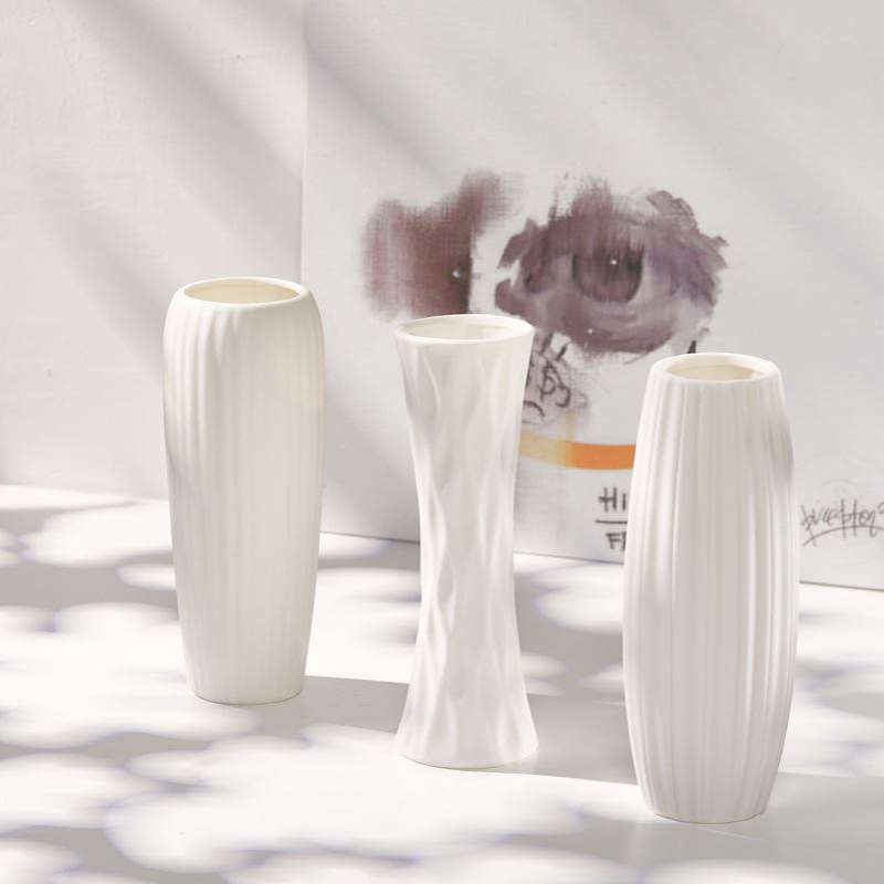 蜀门北欧白色陶瓷小花瓶简约桌面客厅家居装饰品水养插花创意摆件