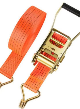 加宽橙色涤纶捆绑带货车拉紧器捆绑带收紧器集装箱货物绑 带工厂