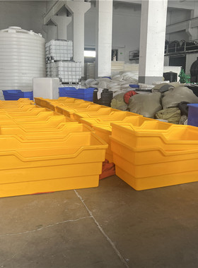 华社滚塑洗涤布草车500L衣物推布车四轮静音可堆码黄色异形