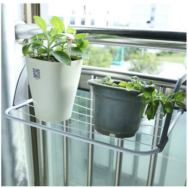 免打孔可调节铁艺窗台晾衣架阳台晾鞋折叠置物室外移动式收缩衣架