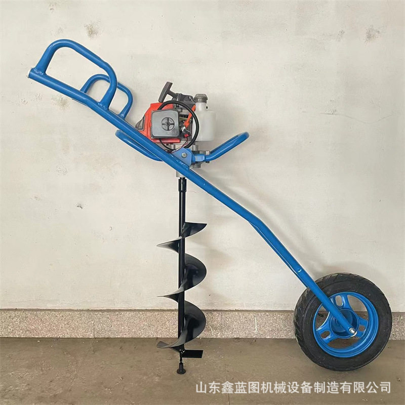 厂家直销小型便携式种树栽苗钻坑机 隆鑫196CC汽油大功率打坑机