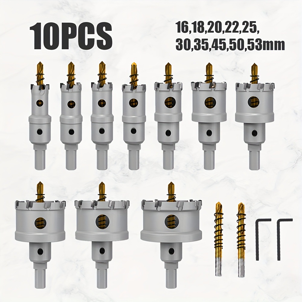 10PC不锈钢高速钢开孔器硬质合金扩孔器金属厚铁板铝合金扩孔钻头