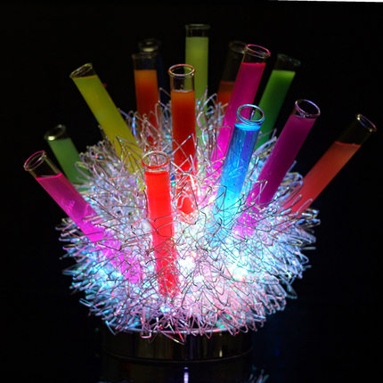 酒杯架毛毛球蒲公英杯架七彩LED发光酒具酒店KTV酒吧气氛道具