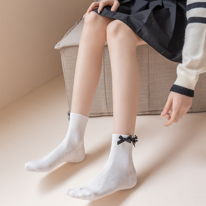 蝴蝶结jk短袜洛丽塔薄棉袜
