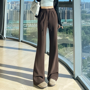 显瘦休闲直筒喇叭裤 高腰修身 子 女春秋2025新款 蜜糖之城微喇运动裤