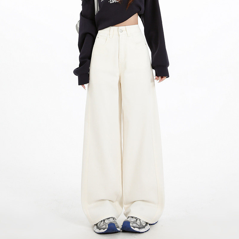 蜜糖之城复古弯刀阔腿牛仔裤女2026春季新款宽松显瘦百搭拖地裤子,女装/女士精品,牛仔裤,淘宝优惠券,粉丝福利购,淘宝优惠卷