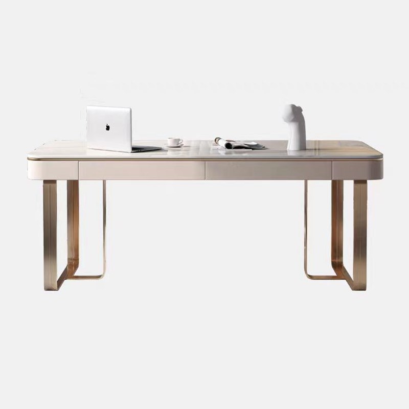 岩板台面书桌设计师款办公桌轻奢电脑桌现代简约美容医美咨询桌椅